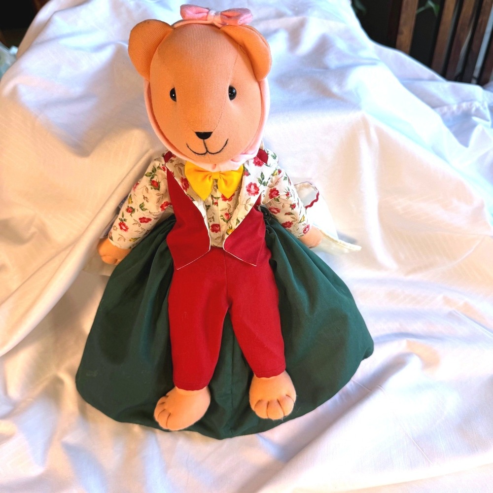 Vintage Topsy Turvy Doll Girl Blonde Braids Pink Polka Dot Dress Mouse Prince - Picture 2 of 7